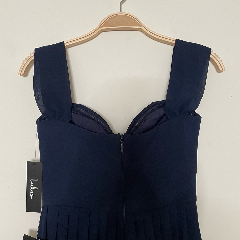 NWT Lulus Harmonious Navy Blue Off the Shoulder Maxi Dress‎ XS - Picture 7 of 11